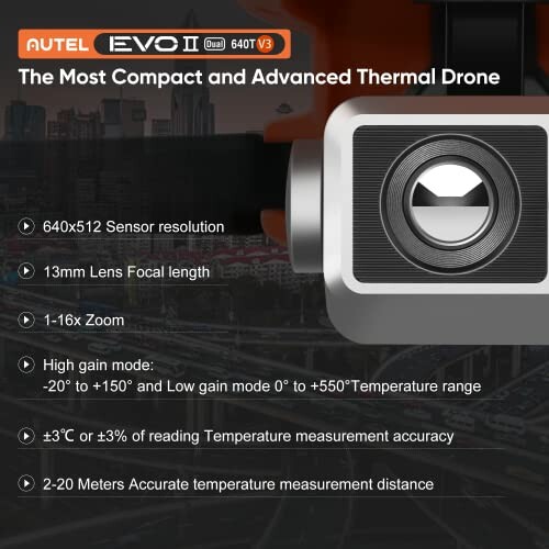 Autel EVO II 640T V3 thermal drone specifications.