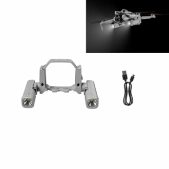 Drone accessory light kit with two lights and a USB cable.