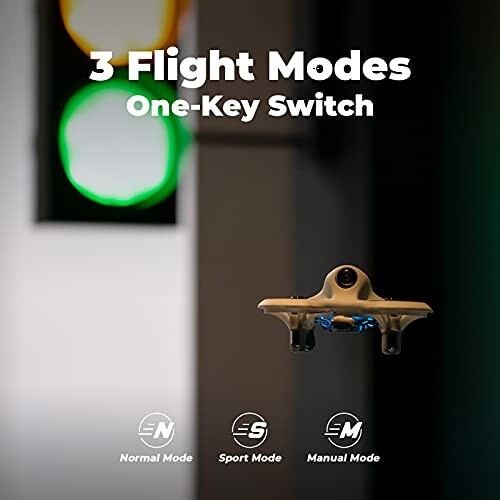 Drone showcasing three flight modes with one-key switch.