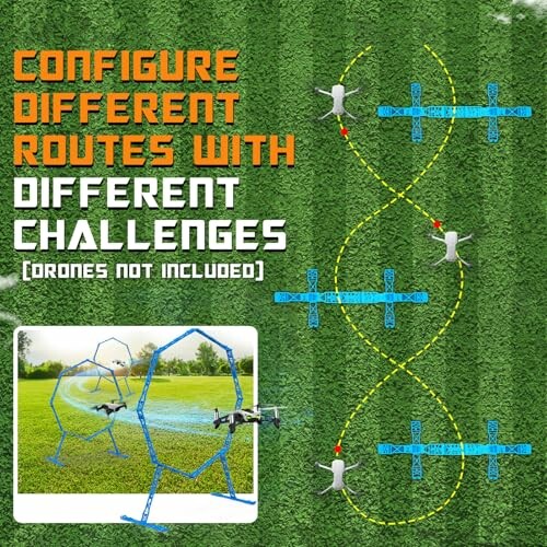 Drone obstacle course with configurable routes and challenges.