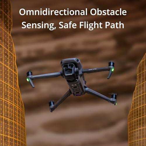Drone flying with omnidirectional obstacle sensing
