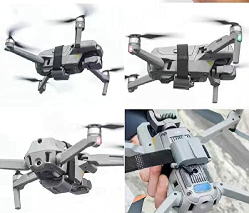Quadcopter drone shown from different angles.